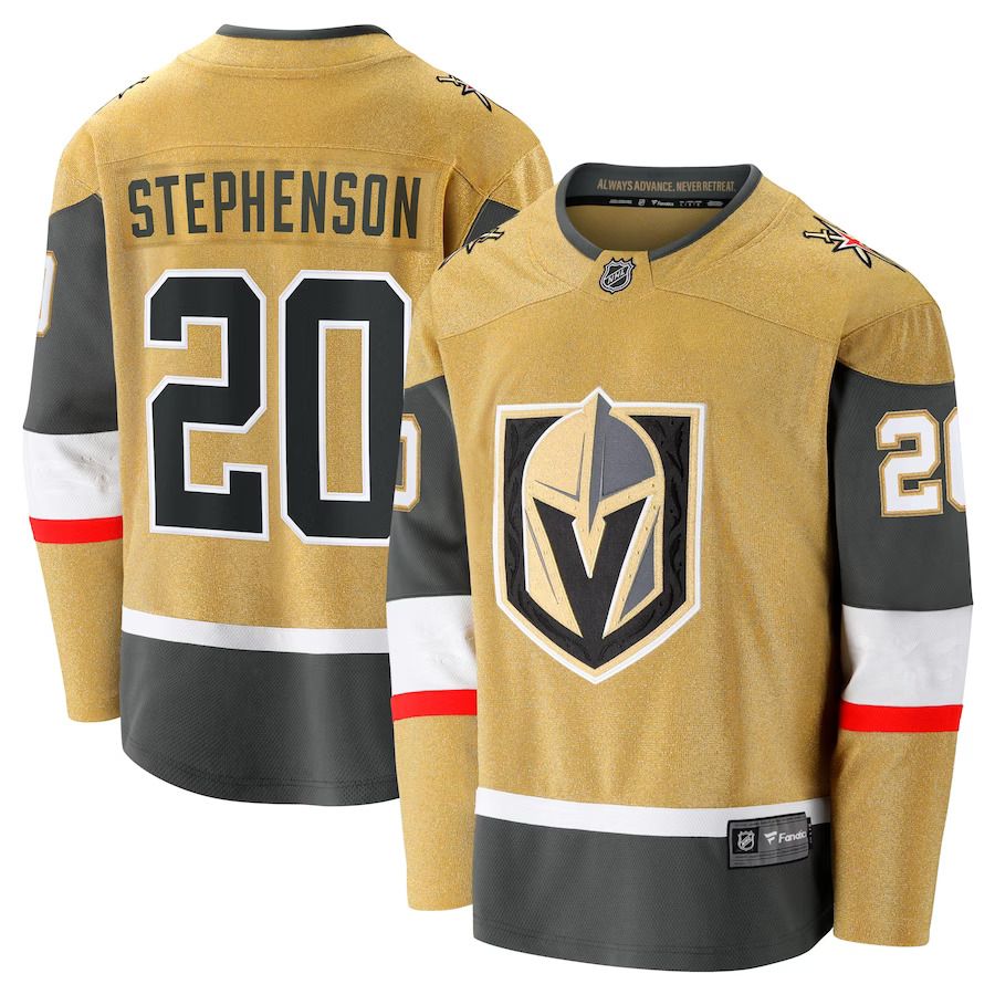 Men Vegas Golden Knights #20 Chandler Stephenson Fanatics Branded Gold Home Breakaway NHL Jersey
